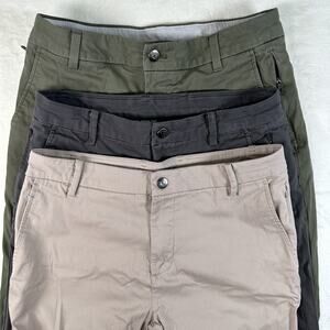 Lot 3 Birddogs Performance Golf Pants Men's Size 30 Green Black Khaki Travel
